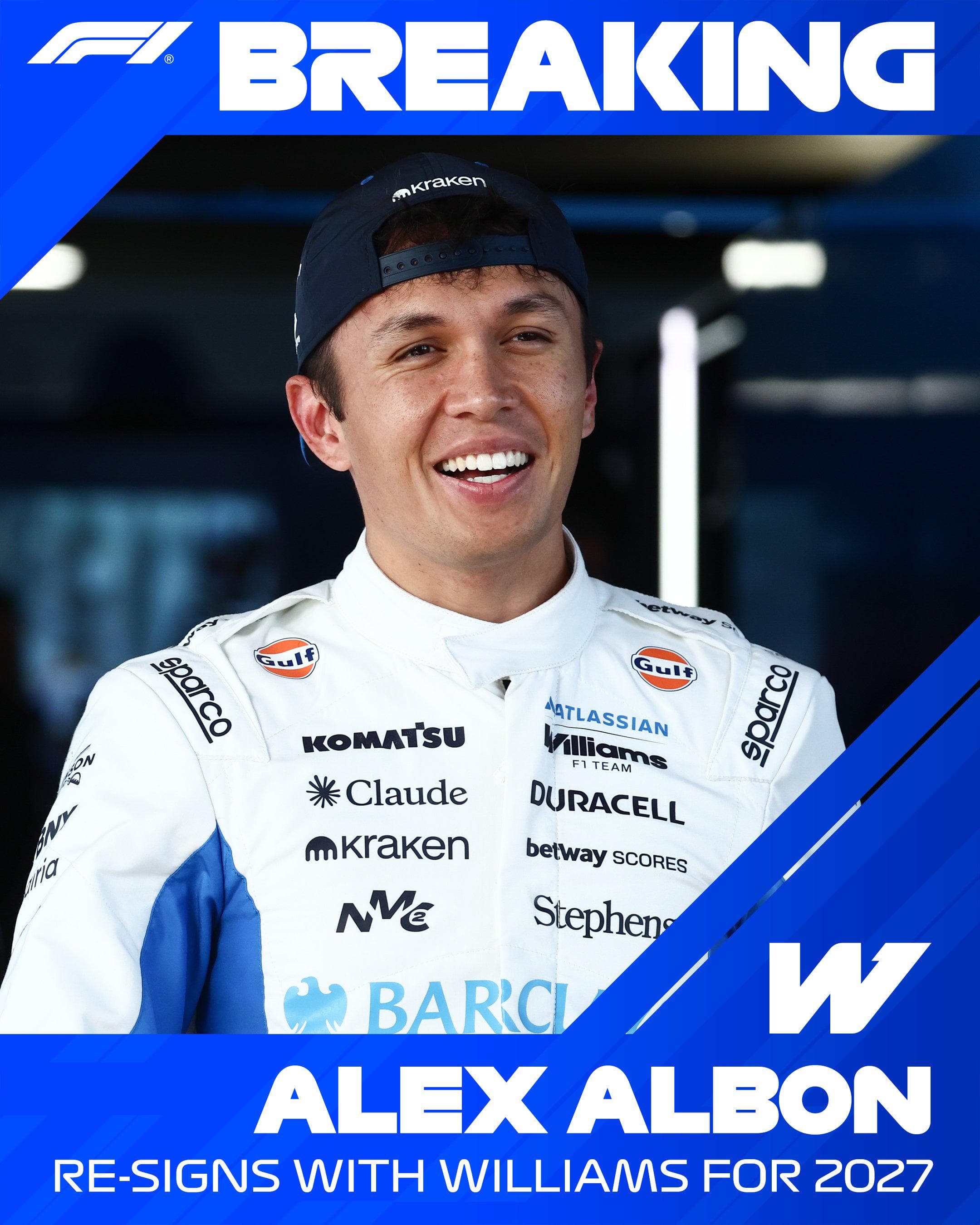 [F1] BREAKING: Alex Albon will remain with Williams for 2027